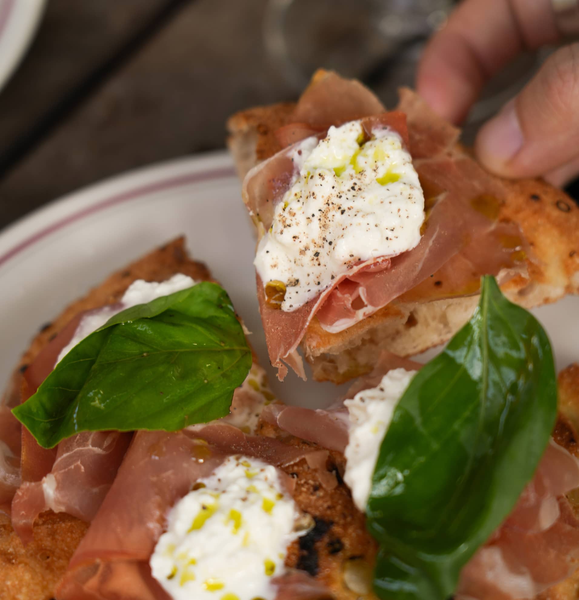 Parma Ham Pizzetta. Italian Dining near Oxford Circus