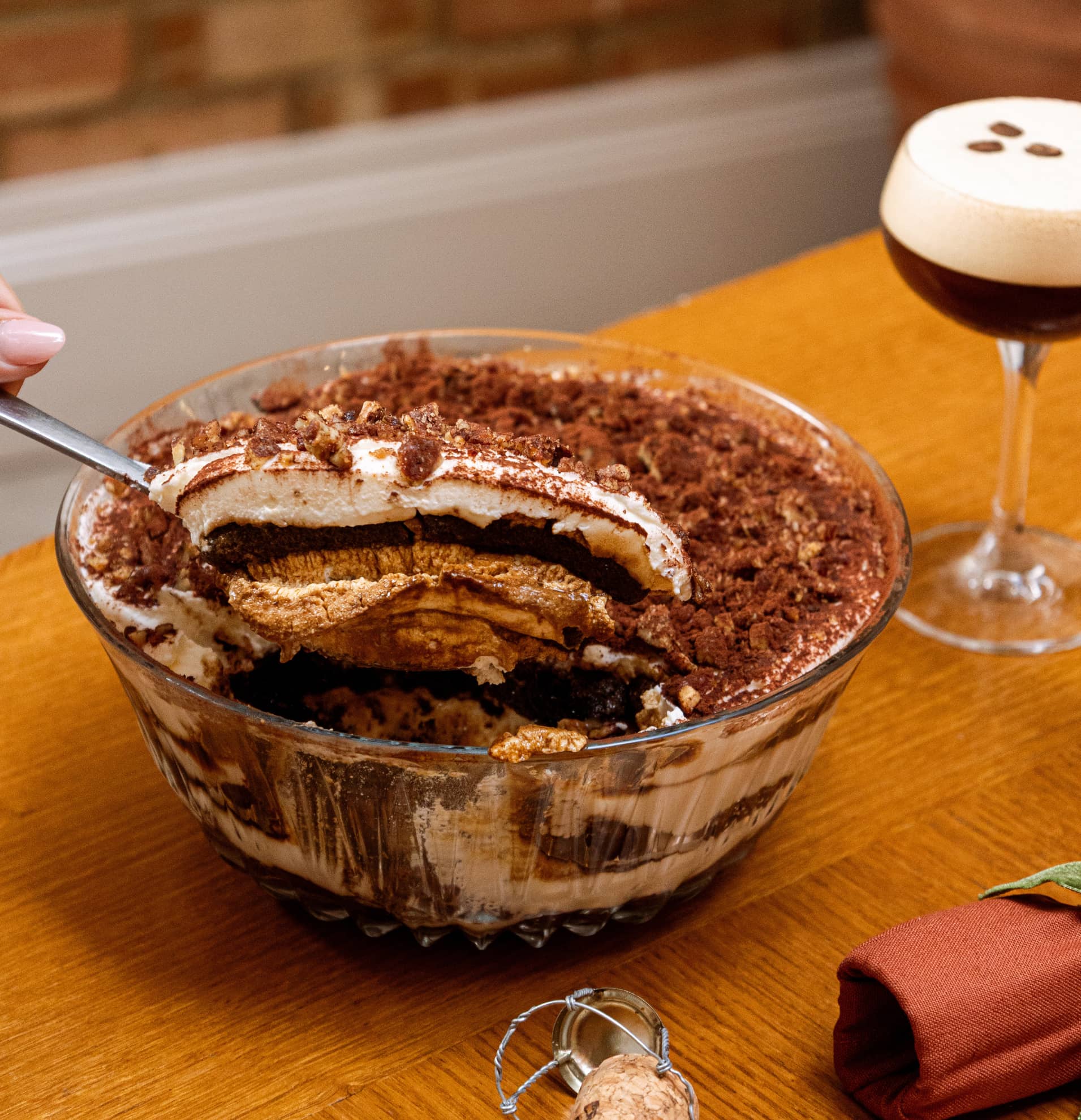 Christmas Italian dining desert in London