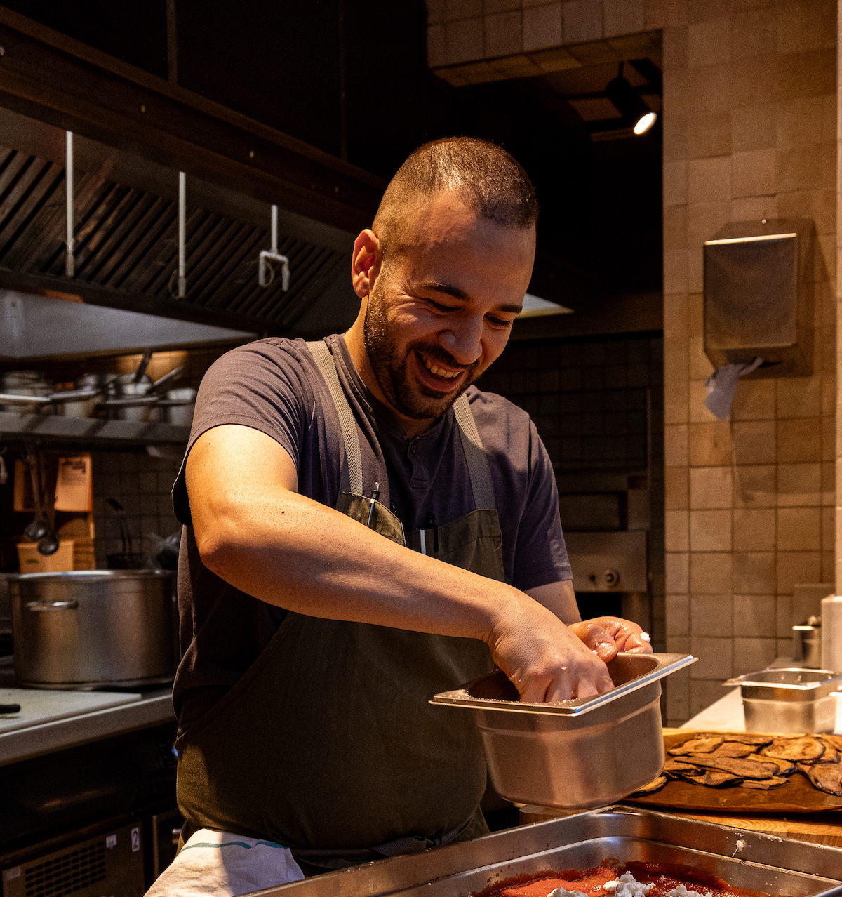 Head Chef Gigi with the Tasting Menu